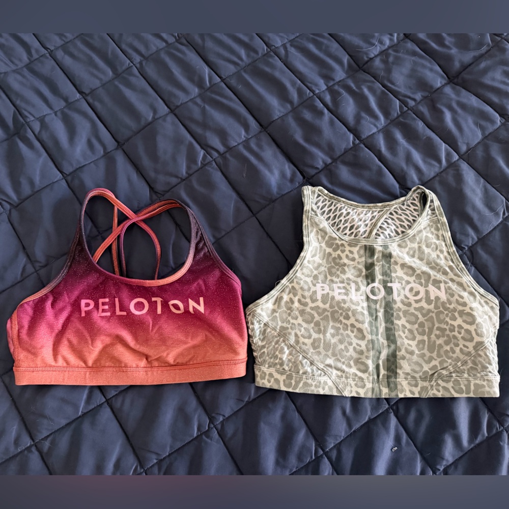 Peloton Sports Bra Duo - Burgundy and Leopard Print